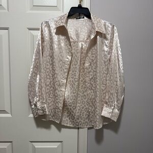 BTFBM Beige Leopard Print Blouse